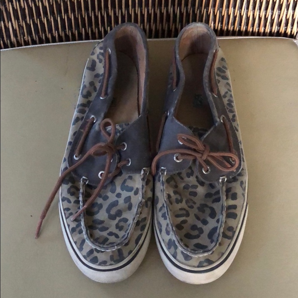 Leopard Print Sperry Top Sliders - image 3